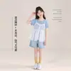 TUTU Elefantito Ropa Infantil Camiseta para Niñas 2026 Verano Nuevo Estilo Falso Dos Piezas Manga Corta Superior Ligero Transpirable Media Manga Conjunto de Verano