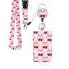 Porta Tarjeta de Identificación con Lanyard para Teléfono Móvil con Hebilla Retráctil de Fácil Extracción, Insignia de Cereza, Tirador de Hebilla, Impresión UV, ¡En Stock!