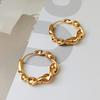 Aretes de Hebilla de Trémula S925 de Estilo Simple Línea de Espiral Torcida Gradiente Diseño Plateado Estilo Cool Seiko