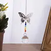 Pingente de Ferro Borboleta Bola de Iluminação Transparente Folha de Bordo Dupla Face Pingente DIY Cortina de Contas para Casamento Suprimento Bola de Cristal