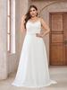 Código de vestimenta talla grande vestido de tirantes para mujer de comercio exterior europeo y americano cuello de pila vestido con cola vestido de boda para novia vestido de vacaciones