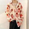 Camisa Floral Hombre Estilo Japonés Primavera Otoño Coreano Trendy Ins Cool Estilo Hong Kong Retro Chaqueta Camisera Casual Versátil