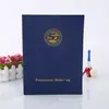 Funda de certificado certificado de calificación funda de cuero protectora certificado de honor cubierta dorada juego de cubiertas al por mayor-logo hecho