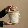 Bolsita de brocado, especialmente diseñada para tazas de té, bolsa de viaje portátil, bolsa de almacenamiento pequeña, bambú, nuevo estilo chino