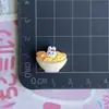 Brinquedo de Comida Desenho Animado Coelho Decoração Fofo Batata Frita Suco de Coco Coelho Branco Acessórios de Resina Acessórios para Prendedor de Cabelo Chaveiro