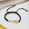 Colgante de Nuevo Producto Transfronterizo con Cuerda Trenzada Ajustable para Mujer, Versátil, Patrón de Tijeras de Acero Inoxidable, Pulsera Lista para la Venta