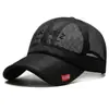Gorra de Malla Transpirable para Hombre de Comercio Exterior Transfronterizo, Gorra Casual con Protección Solar con Bordado Personalizado de Etiqueta Roja Pequeña, Gorra de Béisbol