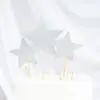 Decoración para hornear pasteles tamaño estrellas amor estrella de cinco puntas 7 tarjeta para pastel insertable decoración de mesa de postres