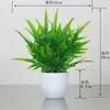 Decoración de Planta Verde Artificial Planta Pequeña en Maceta Flor de Plástico Flor Falsa Juego de Arreglo de Flores Artificiales Decoración de Bonsái Arreglo de Flores para el Hogar Planta en Maceta