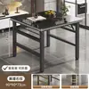 Mesa Plegable Rectangular Mesa de Comedor Portátil Simple para Hogar Escritorio de Alquiler Escritorio para Computadora Mesa Larga Escritorio