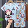 Pijama de Verano para Niños de Tailandia, Camiseta de Manga Corta y Pantalones Cortos, Delgado, Infantil, Nuevo 2025, Ropa de Casa para Niños, Traje para Niños Medianos y Grandes