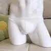 Cueca Sexy Masculina de Malha de Nylon de Secagem Rápida, Cintura Baixa com Saco Proeminente, Confortável e Respirável