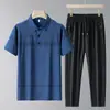 Venta directa de fábrica: Nueva Camisa Polo de Seda Helada de Verano para Hombre, Manga Corta, Versátil para Personas de Mediana Edad y Mayores, Camiseta con Cuello de Solapa, Estilo Papá