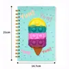 Silicona burbuja pop bobina descompresión silicona dinosaurio unicornio silicona cuaderno roedor cuaderno A5