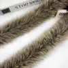 Ribete de Piel Sintética de Mapache 10cm Superficie Grande de Piel Adecuado para Chaquetas de Plumas Hanfu Sudaderas Cuellos de Piel Ribetes de Piel Accesorios para Cuello de Piel
