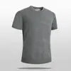 Camiseta de punto de manga corta de color liso vintage con cuello redondo, estilo dos piezas falsas, verano americano para hombre, bloques de color, rayas de marca personalizadas