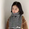 Bufanda Infantil Otoño e Invierno Estilo Preppy Coreano Rayada Versátil Bufanda de Punto para Hombres y Mujeres Bebé a Prueba de Frío y Cálida
