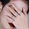 Anillo Europeo y Americano Transfronterizo de Plata S925 para Mujer Anillo de Fila de Plata de Ley Anillo de Plata de Fila para Mujer Diamante de Fila Grande Circonita