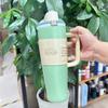 Taza de Coche Owala40Oz con Asa para Viaje Transfronteriza Acero Inoxidable 304 Doble Capa Aislada al Vacío Taza Fría con Hielo para Coche