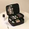 Bolsa de Armazenamento para Artigos de Higiene Pessoal e Ferramentas de Beleza, Grande Capacidade, Portátil, Moderna, Bolsa de Maquiagem de Tecido Oxford para Viagem