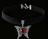 Collar con colgante de ojo de diablo de diseño nicho nuevo de exportación europea y americana, collar de acero inoxidable de mariposa de estilo gótico