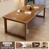 Escritorio de Madera Maciza para Sala de Estar, Escritorio Largo Grande, Mesa de Lectura y Estudio, Banco de Trabajo Doble para Computadora en Casa, Mesa Larga