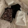 Calcinha Leopard Plus Size Cintura Média para Mulheres, Gorda mm 100kg Puro Desejo Estilo Ins Sexy Levanta Bumbum Controle de Barriga Vazada