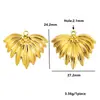 Acero Inoxidable Retro Francés Colgante Corazón Grande Colgante Pluma Collar Pendientes DIY Accesorios de Joyería Acero de Titanio