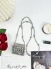Diseño de Nicho Acrílico Metal Sensación de Alta Gama Plata Irregular Hecho a Mano Tejido con Cuentas Mini Cartera de Moda