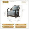 Silla Nórdica de Ratán Vegetal Natural para el Hogar, Balcón, Reposabrazos, Respaldo, Silla, Hotel, Casa de Huéspedes, Silla Sofá, Mesa de Centro, Juego de Tres Piezas