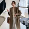 Blazer Largo Estilo Coreano para Mujer Primavera y Otoño 2026, Gabardina Elegante Casual Holgada Adelgazante por Encima de la Rodilla