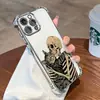 Funda de Teléfono de Diseño Creativo Gato Calavera Cobertura Total para Apple 17 Pro Max, Nueva Funda con Airbag en las Cuatro Esquinas para iPhone 14