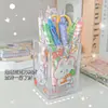 Porta-canetas de Acrílico Transparente Cola Cremosa DIY Caixa Organizadora de Mesa Balde para Armazenamento de Pincéis de Maquiagem DIY Acessórios Feitos à Mão