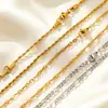 Cadena Figaro de acero inoxidable transfronteriza, cadena retorcida, collar de onda de agua, joyería de acero de titanio electrochapado al vacío de 18k, al por mayor en stock