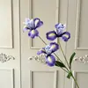 Flor Artificial de Iris de 3 Cabezas para Boda Material Decoración Hogar Sala de Estar Flor de Seda Arte Hotel Decoración Suave Arreglo Floral Accesorios para Fotografía