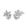 Pendientes de Corazón de Amor de Plata de Ley S925 de Fábrica para Mujer, Pendientes con Forma de Copo de Nieve Incrustados con Circonita de Diamante Completo con Forma de Corazón Azul y Rosa