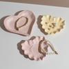 Bandeja em Forma de Coração com Laço de Renda Molde de Silicone de Resina Cola DIY Prato de Coração Prato Ferramenta Abrasiva de Gesso