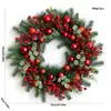Corona de Navidad de 50 cm Decoraciones Navideñas Enredadera de Navidad de 2.7 m Decoración de Puerta Colgante de Puerta Colgante de Pared Círculo de Navidad de 60 cm