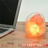 Lámpara de mesa decorativa creativa lámpara de sal de cristal rosa del Himalaya lámpara cálida de moda para dormitorio lámpara de noche