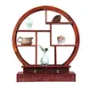Soporte de Exhibición Antiguo Hecho de Palosanto Rojo y Madera Koa - Exhibidor de Mesa Redonda para Pequeños Adornos, Decoración del Hogar Vintage y Coleccionables