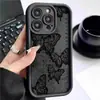 Funda Negra Mariposa Escalera Negra Ranura Nueva Adecuada para Teléfono Móvil Iphone14/15/16/17Promax