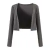 Conjunto Estilo Puro Desejo: Colete de Gola Alta Cincha-Cintura, Cardigã de Manga Longa, Saia Bodycon com Fenda e Calça Flare com Cintura Virada