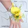 Amazon nuevo PU Calla Loto ramillete boda novio padrino solapa novia dama de honor flor de muñeca boda al por mayor