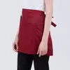 Ropa de Trabajo, Mandil de Media Cintura, Mandil de Media Cintura para Mesero, Mandil de Trabajo para Cafetería y Casa de Té con Bolsillos, Pequeño Catering, Sin Mangas
