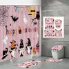 Ventas Directas de Fábrica Amazon Comercio Electrónico Halloween Nuevo Estampado Digital Impermeable Poliéster Cortina de Baño Mampara Cortina de Ducha 2