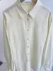 Súper Estilosa~ Camisa de Manga Larga Rayada Bloque de Color Relajada y Suave con Bordado de Letras Estilo Hong Kong Zw