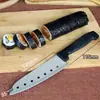 Faca de sushi de sete furos faca para carne congelada faca de cozinha japonesa faca de sashimi aço inoxidável faca de sete furos faca de frutas faca para carne
