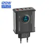 Luz LED redonda de 120W, carregador multi-porta AACC, 5V 2A 12W, adequado para carregar telefones Apple e Android