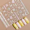 Redanco Nuevo Encaje en Relieve 5D Adorno de Lazo para Uñas Calcomanía de Arte de Uñas Ligera Calcomanía Tridimensional para Uñas Dr-1108