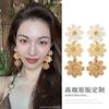 Zhong Chuxi con Aretes de Flores de Color Vacaciones en la Playa Color Degradado Aretes de Margarita Pequeña Aretes Largos Exagerados